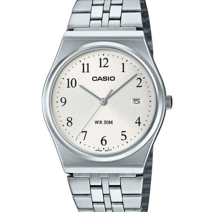 Casio Standard Analoginen ruostumattomasta teräksestä valmistettu valkoinen kellotaulu kvartsi MTP-B145D-7B miesten kello