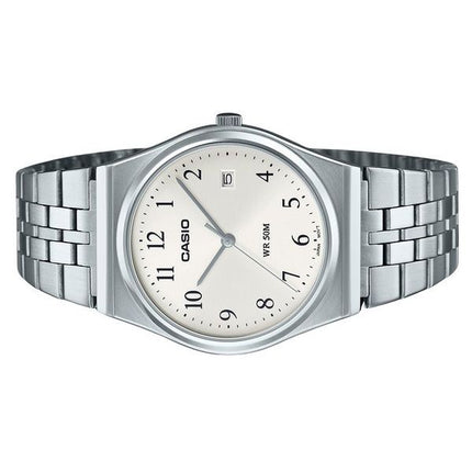 Casio Standard Analoginen ruostumattomasta teräksestä valmistettu valkoinen kellotaulu kvartsi MTP-B145D-7B miesten kello