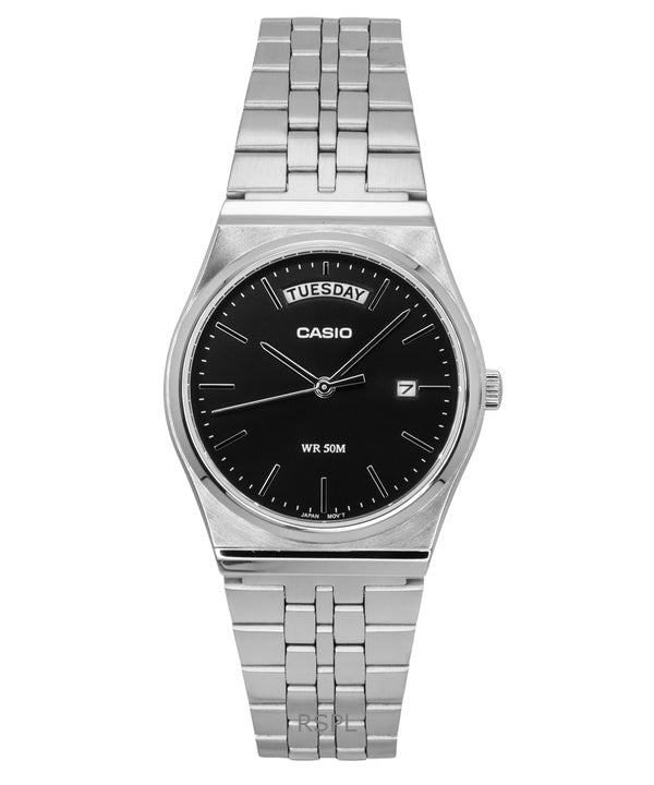 Casio Standard Analoginen ruostumattomasta teräksestä valmistettu musta kellotaulu kvartsi MTP-B146D-1AV miesten kello
