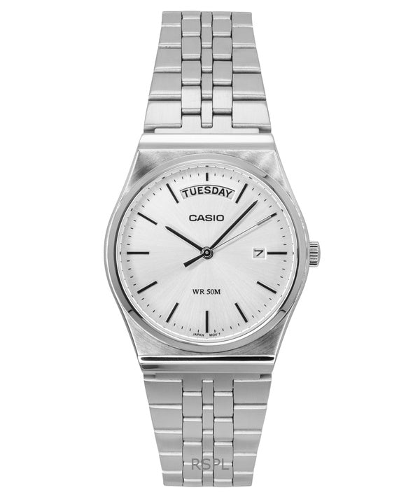 Casio Standard Analoginen ruostumattomasta teräksestä valmistettu hopea kellotaulu kvartsi MTP-B146D-7AV miesten kello
