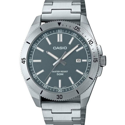 Casio Standard Analoginen ruostumattomasta teräksestä valmistettu harmaa kellotaulu kvartsi MTP-B155D-3EV miesten kello