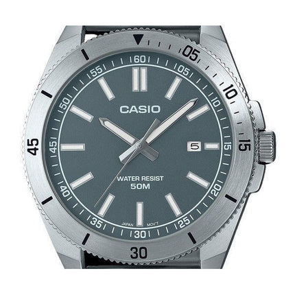 Casio Standard Analoginen ruostumattomasta teräksestä valmistettu harmaa kellotaulu kvartsi MTP-B155D-3EV miesten kello