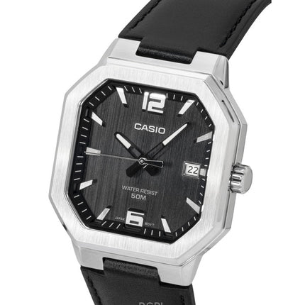 Casio analoginen nahkaranneke mustalla kellotaululla varustettu kvartsi MTP-B195L-1AV miesten kello