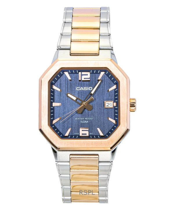 Casio analoginen kaksisävyinen ruostumattomasta teräksestä valmistettu musta kellotaulu kvartsi MTP-B195RG-2AV miesten kello