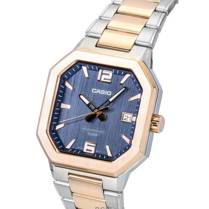 Casio analoginen kaksisävyinen ruostumattomasta teräksestä valmistettu musta kellotaulu kvartsi MTP-B195RG-2AV miesten kello