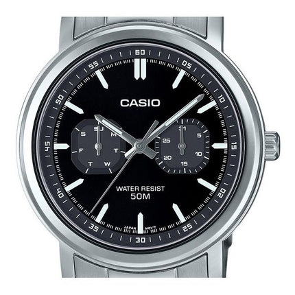Casio Standard Analoginen ruostumattomasta teräksestä valmistettu musta kellotaulu kvartsi MTP-E335D-1EV miesten kello