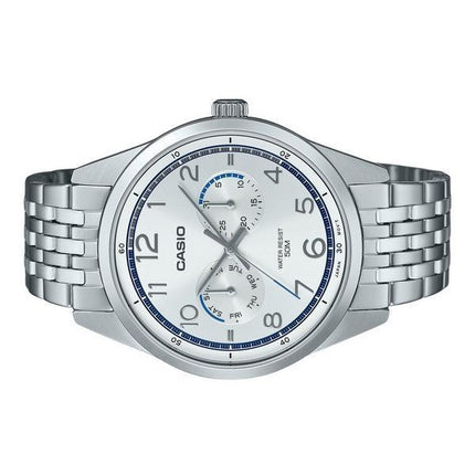 Casio Standard Analoginen ruostumattomasta teräksestä valmistettu hopeinen kellotaulu kvartsi MTP-E340D-7AV miesten kello
