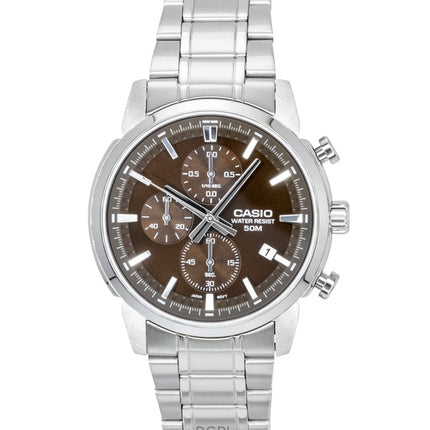 Casio Chronograph-analoginen ruostumattomasta teräksestä valmistettu ruskea kellotaulu kvartsi MTP-E510D-5AV miesten kello