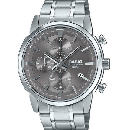 Casio Standard Analog Chronograph ruostumattomasta teräksestä valmistettu harmaa kellotaulu kvartsi MTP-E510D-8AV miesten kello