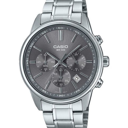 Casio Standard Analog Chronograph Ruostumattomasta teräksestä Harmaa Kellotaulu Kvartsi MTP-E515D-8AV Miesten kello