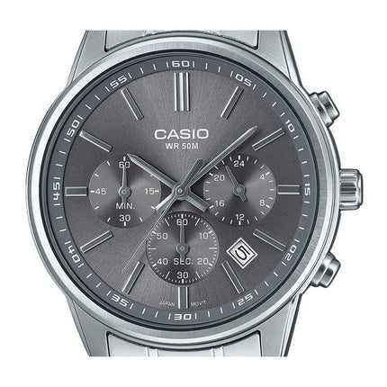 Casio Standard Analog Chronograph Ruostumattomasta teräksestä Harmaa Kellotaulu Kvartsi MTP-E515D-8AV Miesten kello