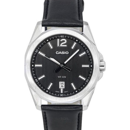 Casio Standard analoginen nahkaranneke musta kellotaulu kvartsi MTP-E725L-1A miesten kello