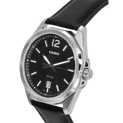 Casio Standard analoginen nahkaranneke musta kellotaulu kvartsi MTP-E725L-1A miesten kello