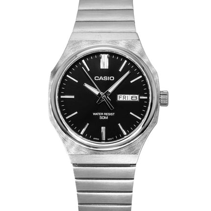 Casio Standard Analoginen ruostumattomasta teräksestä valmistettu musta kellotaulu kvartsi MTP-E735D-1AV miesten kello