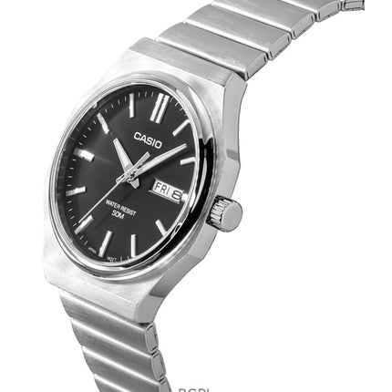 Casio Standard Analoginen ruostumattomasta teräksestä valmistettu musta kellotaulu kvartsi MTP-E735D-1AV miesten kello