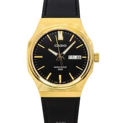 Casio Standard analoginen nahkaranneke musta kellotaulu kvartsi MTP-E735GL-1AV miesten kello