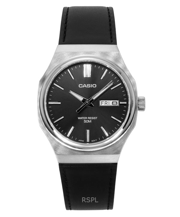 Casio Standard analoginen nahkaranneke, harmaa kellotaulu kvartsi MTP-E735L-8AV miesten kello