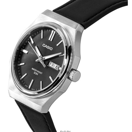 Casio Standard analoginen nahkaranneke, harmaa kellotaulu kvartsi MTP-E735L-8AV miesten kello