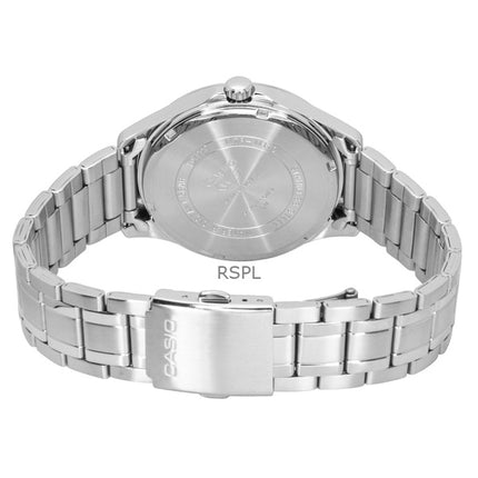 Casio Standard Analog Moon Phase ruostumattomasta teräksestä valmistettu musta kellotaulu kvartsi MTP-M110D-1AV miesten kello