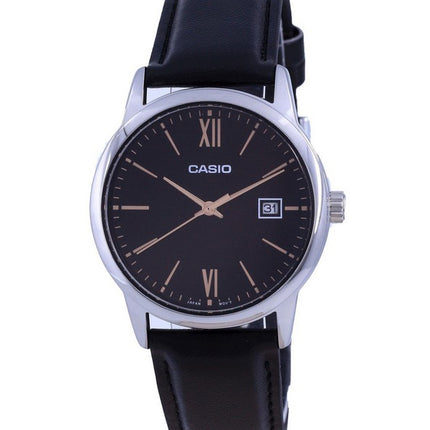 Casio musta kellotaulu ruostumaton teräs analoginen kvartsi MTP-V002L-1B3 MTPV002L-1 miesten kello