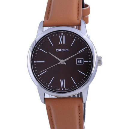 Casio Maroon Dial ruostumaton teräs analoginen kvartsi MTP-V002L-5B3 MTPV002L-5 miesten kello