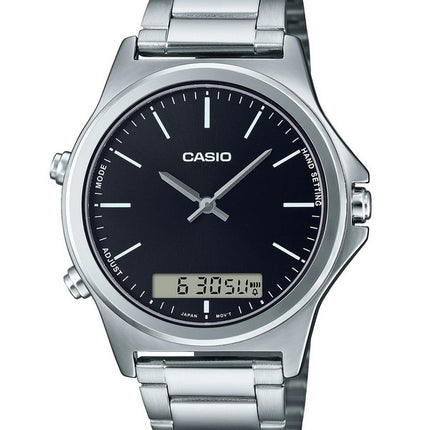 Casio analoginen digitaalinen musta kellotaulu nahkaranneke MTP-VC01D-8E MTPVC01D-8 miesten kello