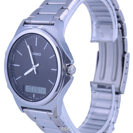 Casio analoginen digitaalinen musta kellotaulu nahkaranneke MTP-VC01D-8E MTPVC01D-8 miesten kello