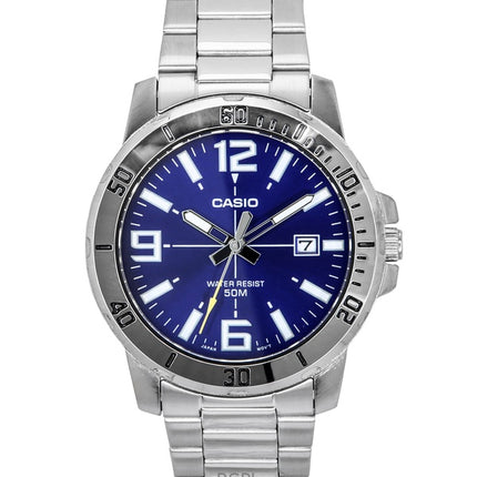 Casio Enticer analoginen ruostumattomasta teräksestä valmistettu sininen kellotaulu kvartsi MTP-VD01D-2BV miesten kello