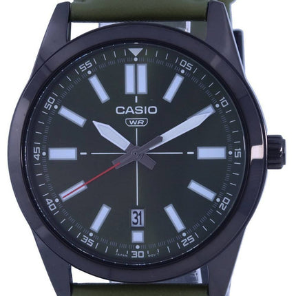 Casio Analoginen musta kellotaulu nahkaranneke kvartsi MTP-VD02BL-3E MTPVD02BL-3 miesten kello
