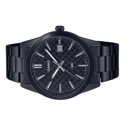 Casio Standard analoginen musta ionipinnoitettu ruostumaton teräs musta kellotaulu kvartsi MTP-VD03B-1A miesten kello