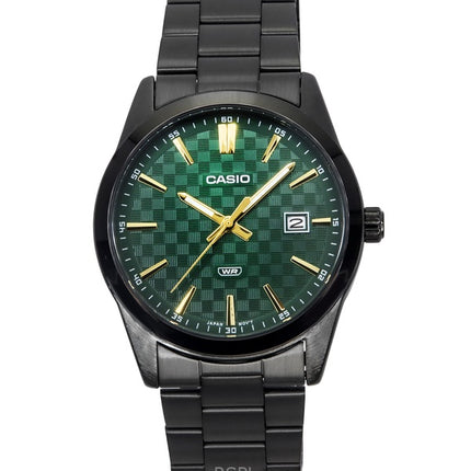 Casio Standard analoginen ionipinnoitettu ruostumattomasta teräksestä valmistettu vihreä kellotaulu kvartsi MTP-VD03B-3A miesten