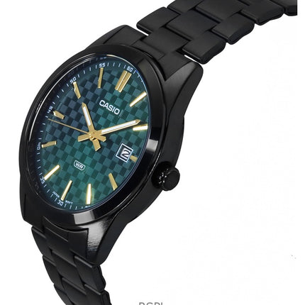 Casio Standard analoginen ionipinnoitettu ruostumattomasta teräksestä valmistettu vihreä kellotaulu kvartsi MTP-VD03B-3A miesten