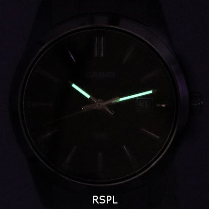 Casio Analoginen ruostumattomasta teräksestä valmistettu musta kellotaulu kvartsi MTP-VD03D-1A MTPVD03D-1 miesten kello