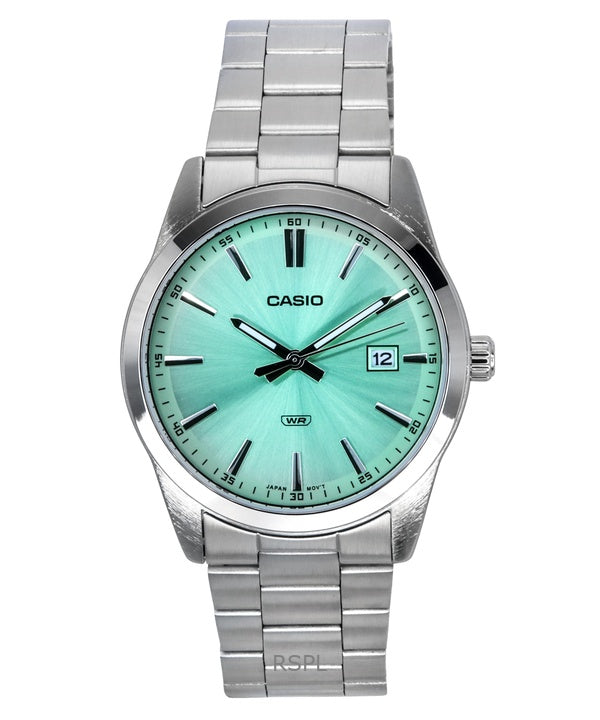 Casio Standard analoginen ruostumattomasta teräksestä mintunvihreä kellotaulu kvartsi MTP-VD03D-3A2 miesten kello