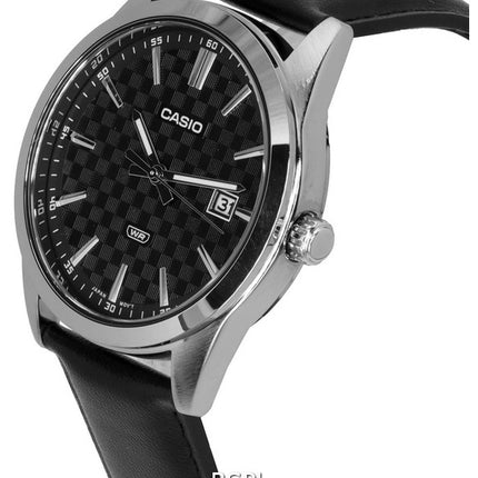 Casio Analoginen nahkaranneke musta kellotaulu kvartsi MTP-VD03L-1A MTPVD03L-1 miesten kello