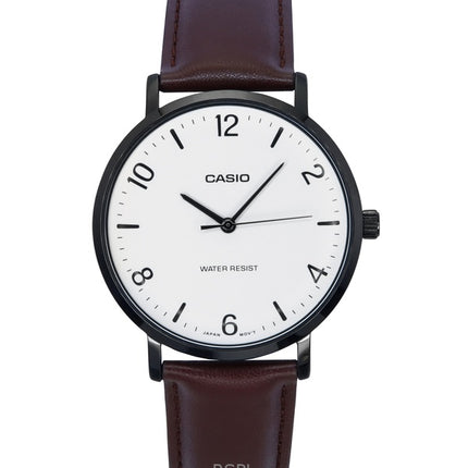 Casio Standard analoginen nahkaranneke valkoinen kellotaulu kvartsi MTP-VT03BL-7B miesten kello