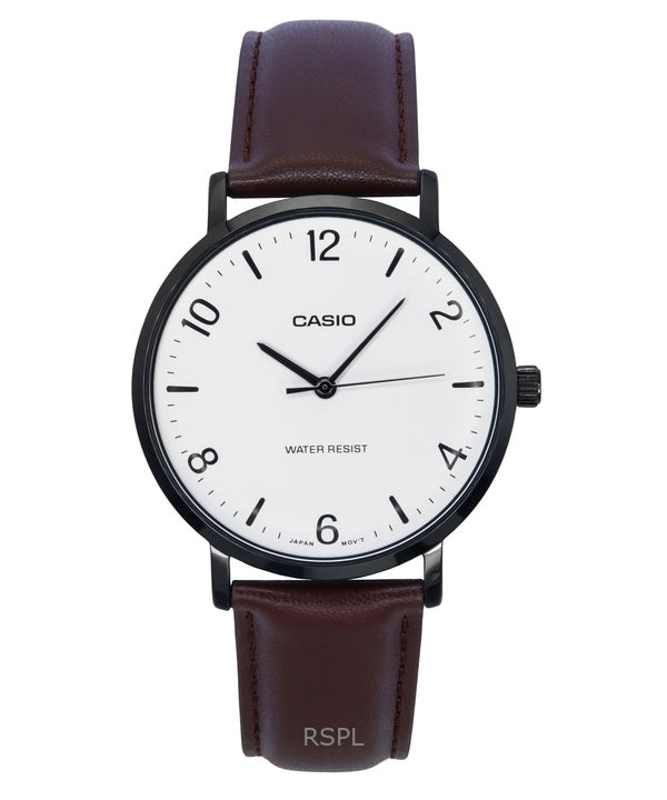 Casio Standard analoginen nahkaranneke valkoinen kellotaulu kvartsi MTP-VT03BL-7B miesten kello