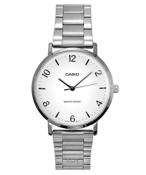 Casio Standard Analoginen ruostumattomasta teräksestä valmistettu valkoinen kellotaulu kvartsi MTP-VT03D-7B miesten kello