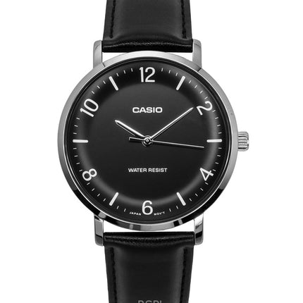 Casio Standard analoginen nahkaranneke musta kellotaulu kvartsi MTP-VT03L-1B miesten kello