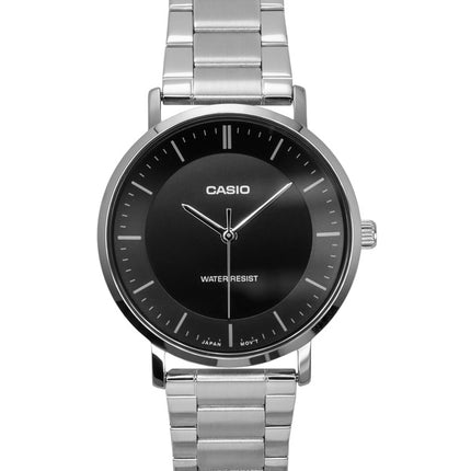 Casio Standard Analoginen ruostumattomasta teräksestä valmistettu musta kellotaulu kvartsi MTP-VT04D-1E miesten kello