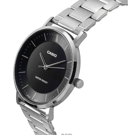 Casio Standard Analoginen ruostumattomasta teräksestä valmistettu musta kellotaulu kvartsi MTP-VT04D-1E miesten kello