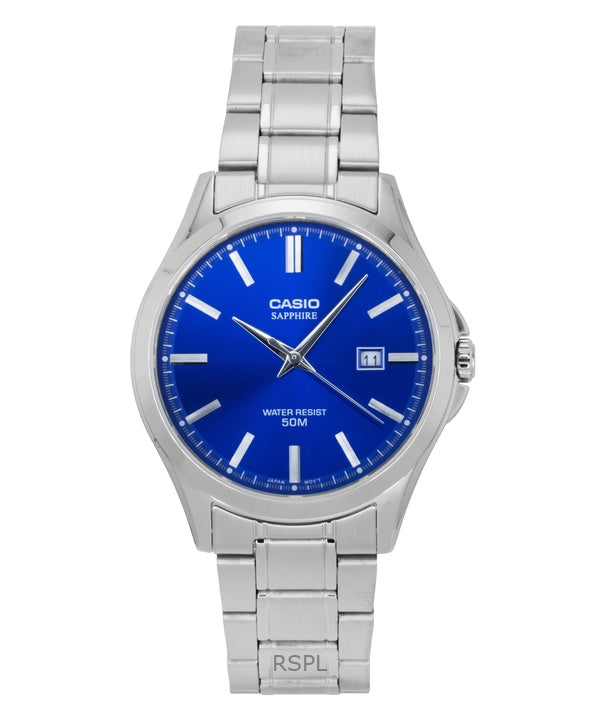 Casio Standard Analog Ruostumattomasta Teräksestä Sininen Kellotaulu Quartz MTS-115D-2A1V Miesten Kello