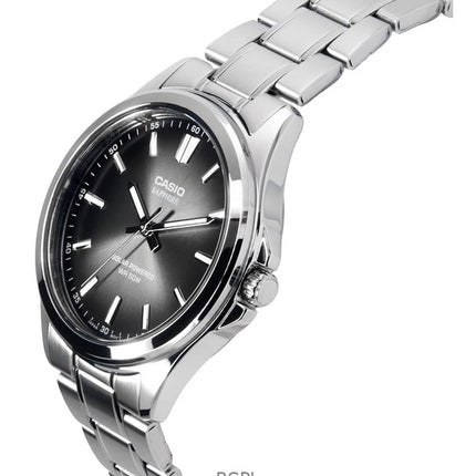 Casio Standard Analoginen ruostumattomasta teräksestä valmistettu musta kellotaulu aurinkopaneeli MTS-RS100D-1AV miesten kello