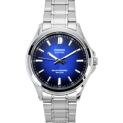 Casio Standard Analoginen ruostumattomasta teräksestä valmistettu sininen kellotaulu aurinkokenno MTS-RS100D-2AV miesten kello