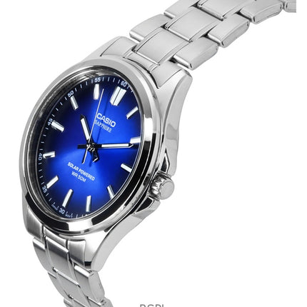 Casio Standard Analoginen ruostumattomasta teräksestä valmistettu sininen kellotaulu aurinkokenno MTS-RS100D-2AV miesten kello