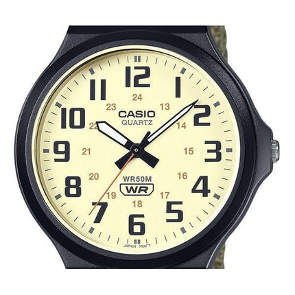 Casio Standard analoginen kangashihna beige kellotaulu kvartsi MW-240B-3BV miesten kello