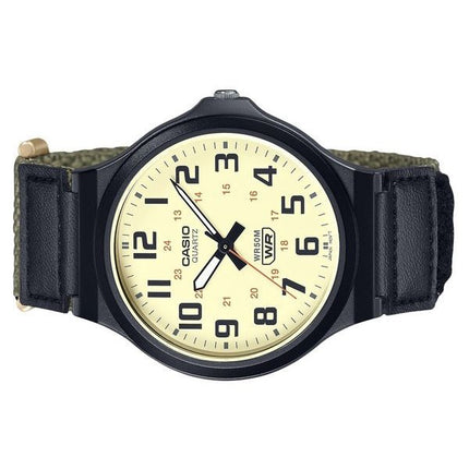 Casio Standard analoginen kangashihna beige kellotaulu kvartsi MW-240B-3BV miesten kello