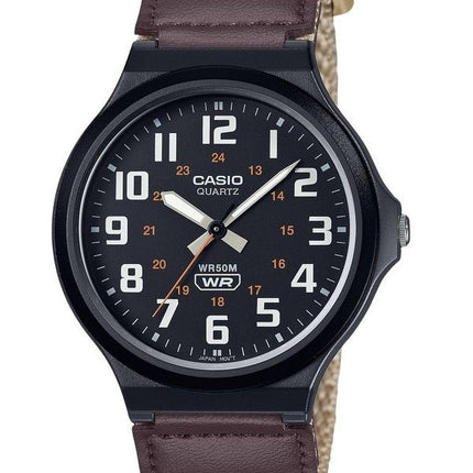 Casio Standard analoginen kangashihna musta kellotaulu kvartsi MW-240B-5BV miesten kello