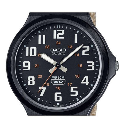 Casio Standard analoginen kangashihna musta kellotaulu kvartsi MW-240B-5BV miesten kello