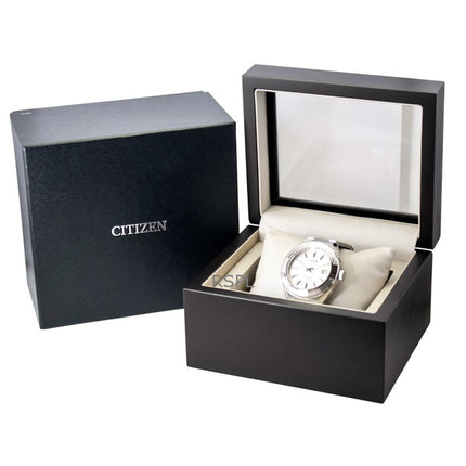 Citizen Series 8 ruostumattomasta teräksestä valmistettu hopeinen kellotaulu automaattinen NA1000-88A 100M miesten kello